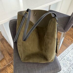 GAP green suede bucket bag